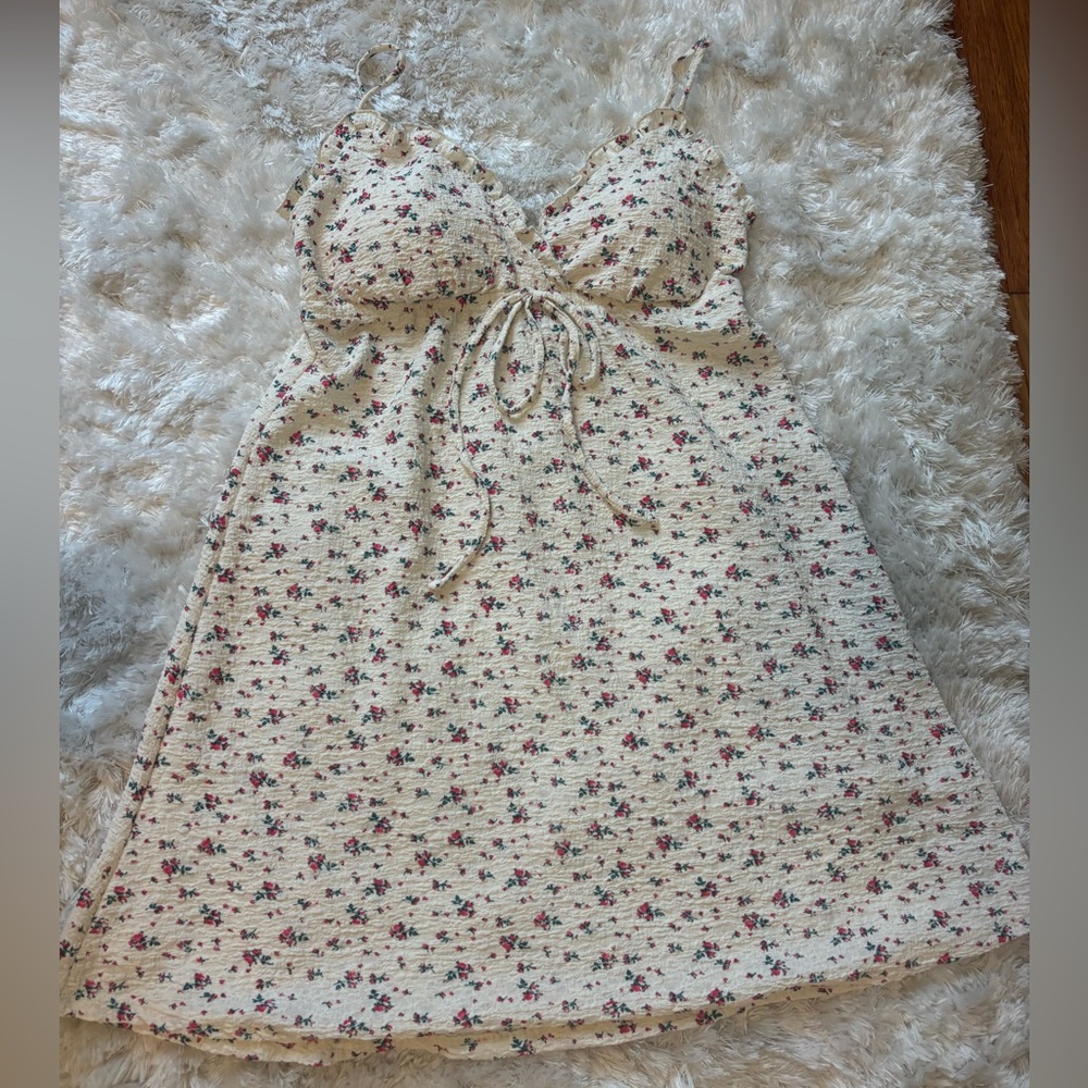 Floral Lace-Trimmed Dress